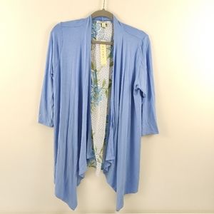 Cryus Blue Floral Waterfall Open Shirt